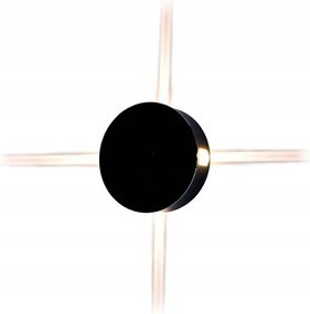 Kültéri kerti fali lámpa Led lézerek fekete kerek 3000K V-tac