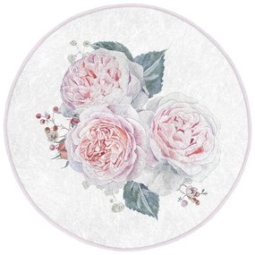 Fehér-rózsaszín mosható-robotporszívóval tisztítható kerek szőnyeg ø 100 cm Comfort – Mila Home