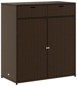 vidaXL barna polyrattan kerti tárolószekrény 105 x 55 x 113 cm