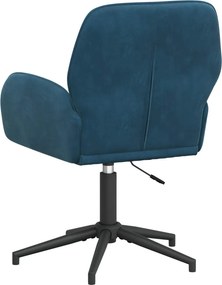 vidaXL Forgós Íróasztali Székek 4 db 54 x 55 x 90 cm Kék Bársony