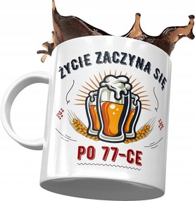 Születésnapi bögre 77 77me 77-me Tökéletes Ajándék Nyomtatott Fotóval