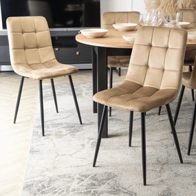 Étkezőgarnitúra 4 db. Bézs Peru székkel. Bővíthető asztal HARRY 102-142 cm