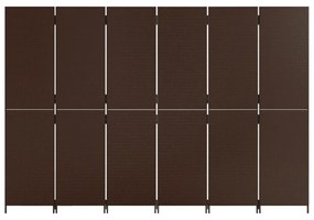barna 6-paneles polyrattan térelválasztó