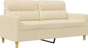 vidaXL kétszemélyes krémszínű szövetkanapé 140 cm