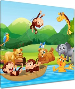 Vászonkép 80x80 Dzsungel minta gyerekeknek