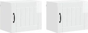 vidaXL Konyhaszekrény 2 pcs Magas Fényű Fehér 50 x 31 x 40 cm Faanyag