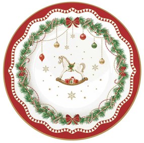 Karácsonyi porcelán desszertes tányér 4 db szett díszdobozban Magie de Noel