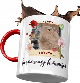 Piros Kapibara Bögre Születésnap Névnap Ajándék Nyomtatott Fotóval