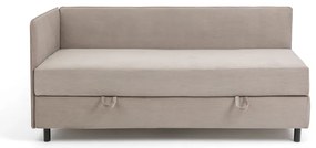 Szürkésbarna kárpitozott ágyneműtartós egyszemélyes ágy matraccal 120x200 cm Avela – Bonami Selection