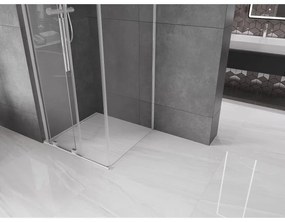 Mexen Velar L, zuhanykabin tolóajtóval 90 x 90 cm, 8mm átlátszó üveg, króm, 871-090-090-03-01