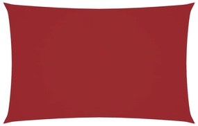 piros téglalap alakú oxford-szövet napvitorla 5 x 8 m