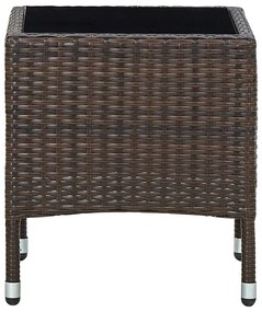 vidaXL barna polyrattan kerti asztal 40 x 40 x 45 cm