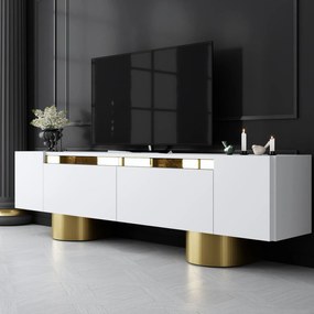 TV szekrény Bohem - White, Gold