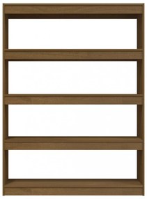mézbarna tömör fenyőfa könyvszekrény/térelválasztó 100 x 30 x 135,5 cm