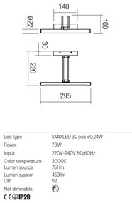 Redo 01-3469 - LED Képmegvilágító IKON LED/7,3W/230V 29,5 cm CRI 92 fekete
