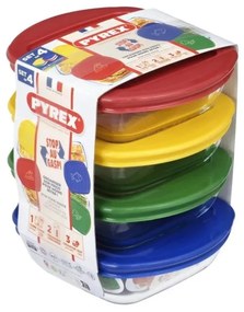 4 darabos PYREX 0,3 l üveg ételtároló dobozok