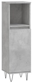 Betonszürke szerelt fa fürdőszobaszekrény 30 x 30 x 100 cm