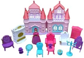 Castle Toy Princess Hercegnő Baba Kastéllyal Kiegészítőkkel Fények és hangok