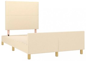 krémszínű szövet ágykeret matrac nélkül 120x200 cm