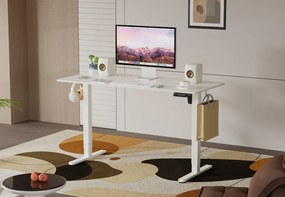 Elektromosan állítható magasságú íróasztal - 140x60cm fehér ülő-/állómunkához - LVN System Lite LV1716