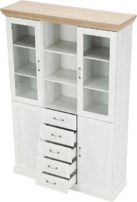 vitrines szekrény, északi sosna/vadtölgy, ROYAL W2D