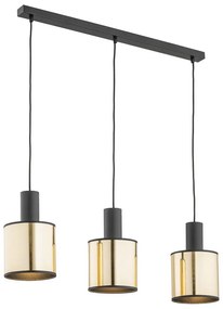 Argon 1490 - Csillár zsinóron HERMAN 3xE27/15W/230V sárgaréz/fekete