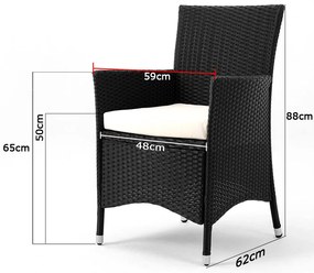 Casaria® Kerti rattan szett Berlin 1+8 - fekete