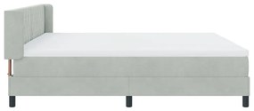 Boxspring Ágy Matrac 200x200 cm Világosszürke Bársony