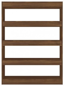 barna tölgy színű térelválasztó könyvszekrény 100x30x135 cm
