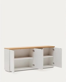 Fehér komód tölgyfa dekorral 180x75x36 cm Abilen – Kave Home
