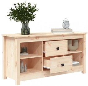 tömör fenyőfa TV-szekrény 103 x 36,5 x 52 cm