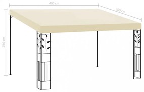 vidaXL krémszínű falra szerelhető pavilon 4 x 3 x 2,5 m