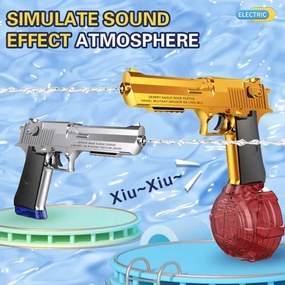 Desert Eagle teljesen automata elektromos vízipisztoly tárral vízi pisztoly felnőtteknek és Gyerekeknek 3.7V LÍtium Akku Nagy Dobtár