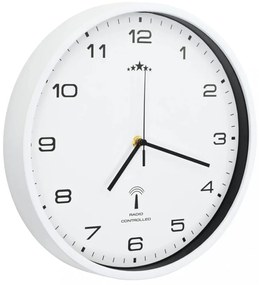 fehér színű rádióvezérelt falióra kvarcszerkezettel 31 cm