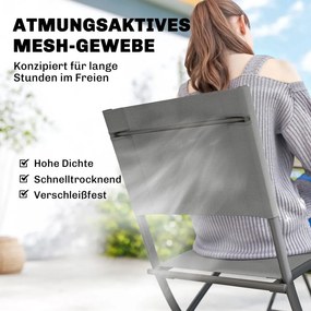 Outsunny Kerti bútor garnitúra, összecsukható ülőgarnitúra, 5 részes, asztal 4 légáteresztő székkel, fahatású