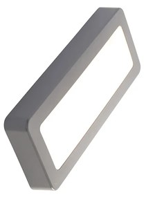 Modern téglalap alakú kültéri fali lámpa szürke, LED-del - Prim