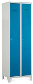 Fém szekrény, 60 x 50 x 190 cm, fix lábakkal, hengerzár, kék - ral 5012