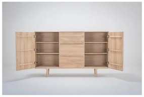 Fawn tömör tölgyfa komód 3 fiókkal, szélessége 180 cm - Gazzda