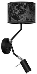 Fali lámpa SATINO 1xE27/40W + 1xGU10/MR11/7W fekete/szürke