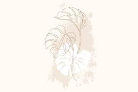 Kép - Line art monstera N⁰1 (90x60 cm)