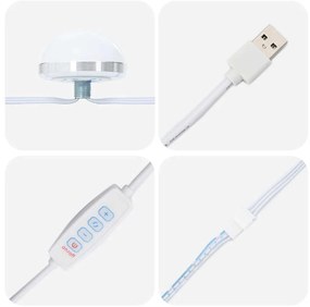 Toalett Tükör LED -es lámpákkal Szürke Sonoma 70 x 50 x 18 cm