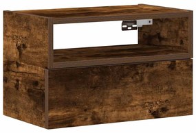 Füstös tölgy színű falra szerelhető éjjeliszekrény 45x26x28,5cm