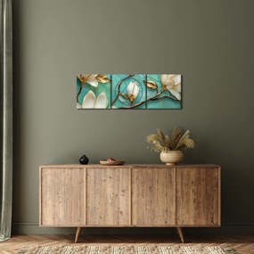 Kép - 3D magnóliák (órával) (90x30 cm)