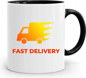Fekete Bögre Futárnak Fast Delivery Ajándék fényképes nyomtatással