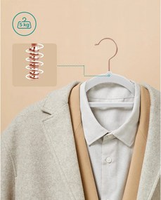 Bársony vállfák, 30 db-os ruhaakasztó készlet, fehér