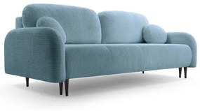 CLOUDY kihúzható kárpitozott háromszemélyes kanapé, türkiz