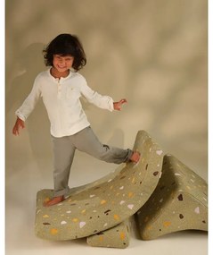 Zöld buklé-zsenília gyerek fotel Terrazzo Moon – Wigiwama