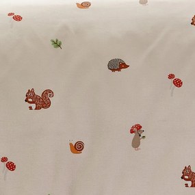 Bézs gumis egyszemélyes gyerek lepedő 90x190 cm Fox and Woodland Friends – Catherine Lansfield