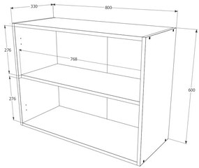 Elba alsó-felső konyhaszekrény szett 80 cm Sonoma színben N
