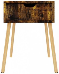 füstös tölgy színű szerelt fa éjjeliszekrény 40 x 40 x 56 cm